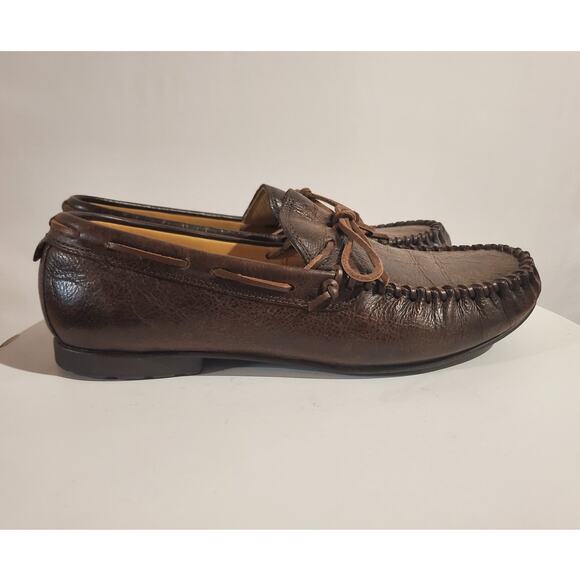 UGG Hendricks Grizzly Driving Moccasin Loafers Mens Sz 10.5 Shoes Brown Leather - Picture 3 of 8
